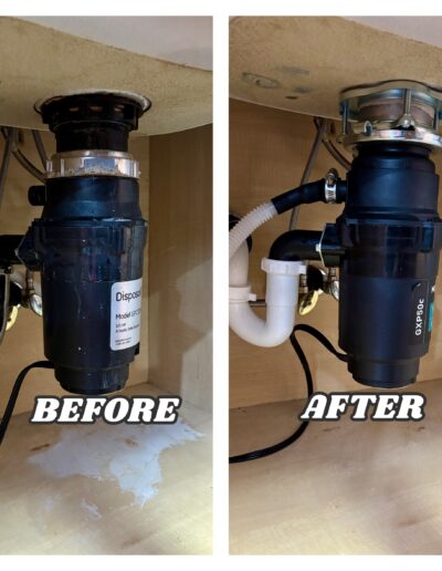 Garbage disposal replacement and installation in Plymouth Meeting and Oaks, PA – before and after handyman project