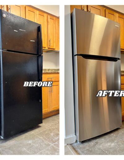 Refrigerator replacement and installation in Warminster 18974 and Warrington 18976, PA – before and after handyman project